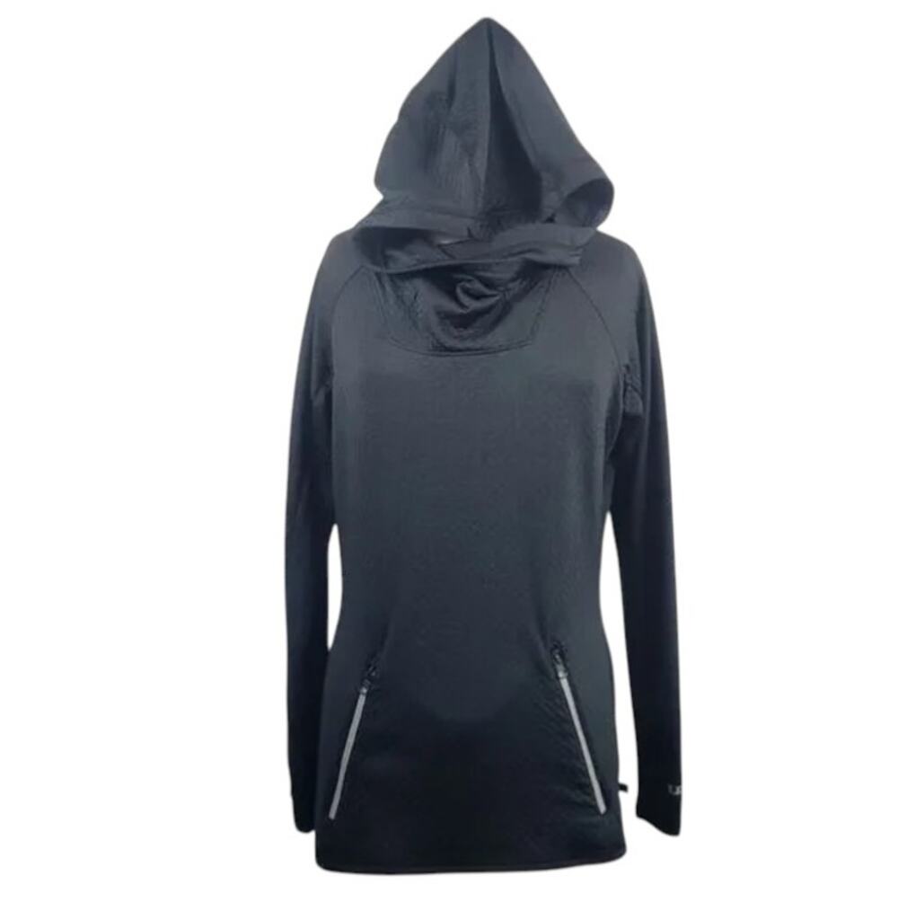 Burton DryRide Hoodie Pullover Zip Pockets Thumbholes Snowboard Black Small